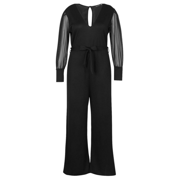 Boohoo Organza Sleeve Wide Leg Jumpsuit - Picture 4 of 5